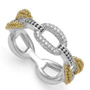 Lagos Caviar Lux Small 18k Gold Eternity Diamond Ring 